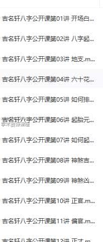 吉名轩 八字公开课讲座[共32集]插图
