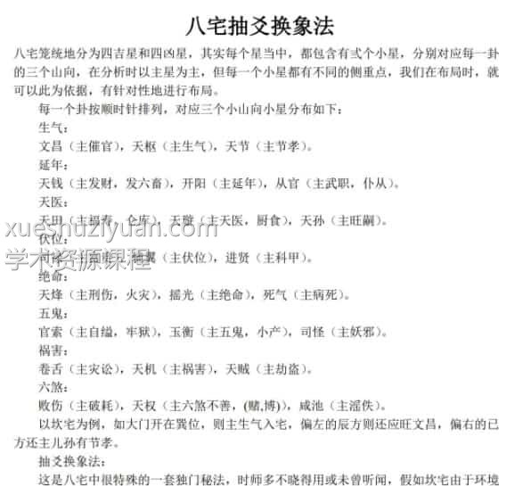 抽爻换象法八宅独门秘法免费下载插图