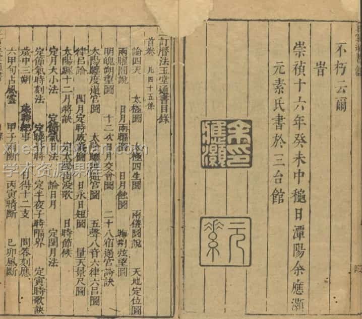 历法玉堂通书插图