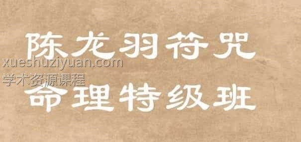 陈龙羽-符咒命理培训班13集+讲义两套插图