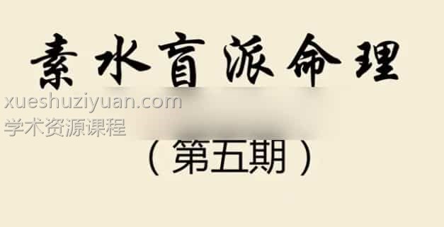 素水第五期录音 素水 盲派八字命理+讲义资料插图