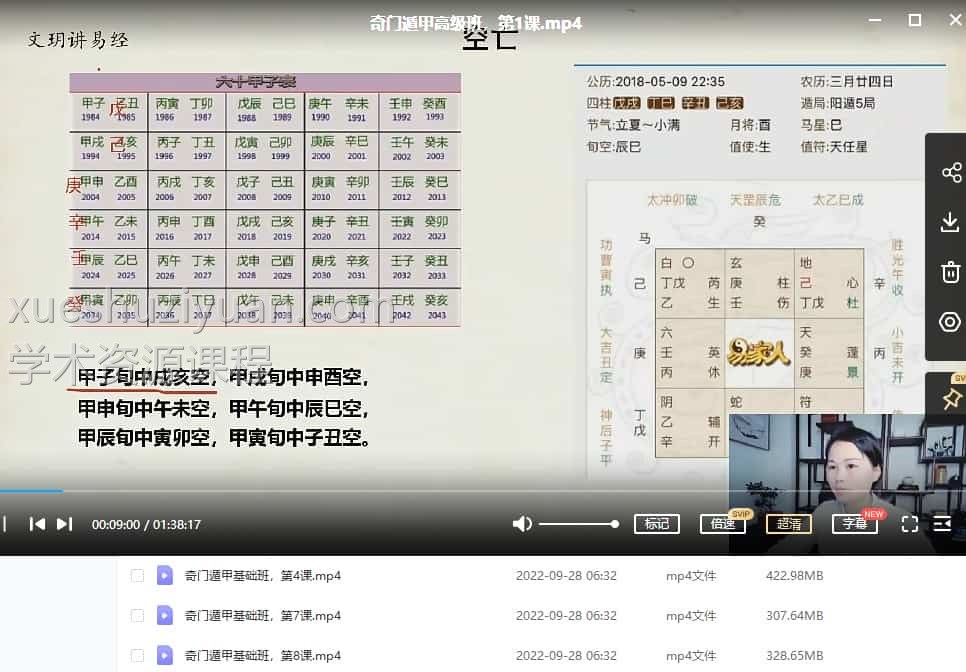 文玥奇门遁甲 文玥阴盘奇门遁甲线上直播课程初级+高级共21集视频插图