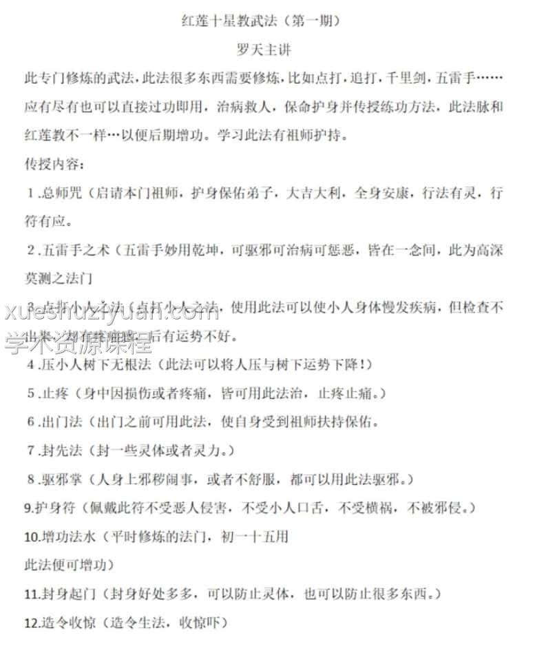 罗天-红莲十字武法（第一期）录音+文字资料插图1