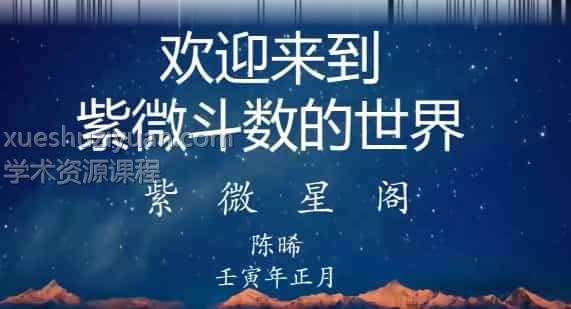 陈晞紫薇斗数27集视频合集 陈晞老师2022年最新紫微斗数头像课插图