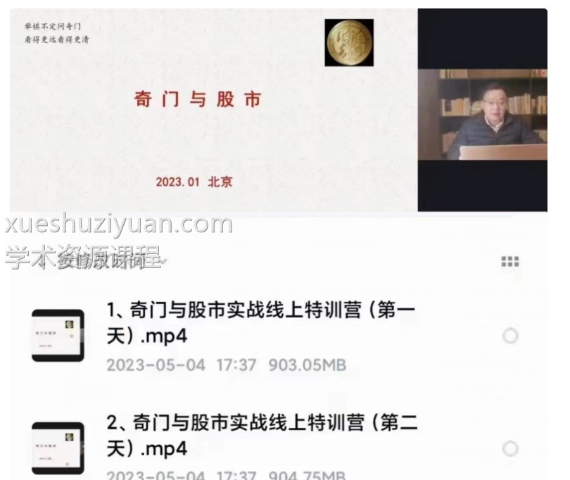 原价29800元王志峰奇门与股市 王志峰《奇门遁甲与股市实战线上特训营》5集视频插图